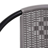 Garden Chair Set of 2 Black Plastic Rattan, Steel Standard 312494