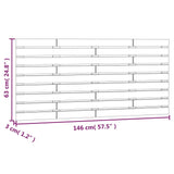 ZNTS Wall Headboard White 146x3x63 cm Solid Wood Pine 824734
