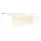 Manual Retractable Awning with Blind&LED 4x3m Cream 3069302