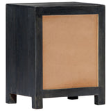 Hand Carved Bedside Cabinet Grey 40x30x50 cm Solid Mango Wood 282722