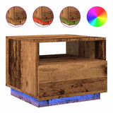 Coffee Table with LED Lights Old Wood 50x49x40 cm 857708