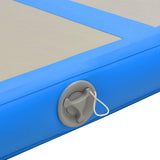 Inflatable Gymnastics Mat with Pump 800x100x10 cm PVC Blue 91928