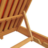 Sun Lounger Reclining with Cushion Red Solid Acacia Wood 3407703