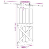 Sliding Door with Hardware Set 95x210 cm Solid Wood Pine 3332794
