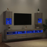 TV Cabinets with LED Lights 2 pcs Grey Sonoma 30.5x30x60 cm 836998
