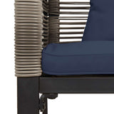 Outdoor Furniture Set Grey and Navy Blue Poly Rattan 42025235