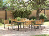 Garden Dining Set 7 pcs Grey and Brown Poly Rattan 3365479