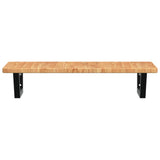Basin Shelf Wall Mounted Steel and Solid Wood Oak 3302339