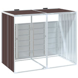 Wheelie Bin Storage for Double Bins Brown 144x81x113 cm Steel 4006178