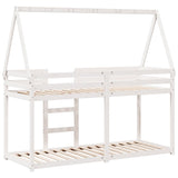 Bunk Bed without Mattress White 90x190 cm Single Solid Wood Pine 3282085