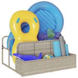 Poolside Float Storage Light Grey 110x100x57 cm Poly Rattan 4104092