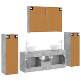 Bathroom Furniture Set 6 pcs Concrete Grey 3407154