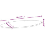 Table Top 100x50x2 cm Solid Wood Oak Oval 4009038