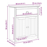 Hallway Cabinet BODO White and Brown 80x35x90 cm 4016867