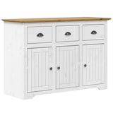 Sideboard BODO White and Brown 115x43x79.5 cm Solid Wood Pine 355066