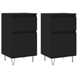 Sideboards 2 pcs Black 40x35x70 cm Engineered Wood 831151