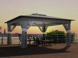 3.36 x 3.36m Pop Up Gazebo Party Tent with Solar-Powered LED Lights, Adjustable Event Shelter with T3398P551621