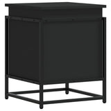 Storage Box with Lid Black 40x40x51.5 cm Engineered Wood 848789