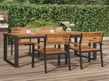 Garden Table with U-shaped Legs 180x90x75 cm Solid Wood Acacia 319517