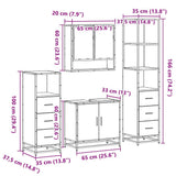 4 Piece Bathroom Furniture Set Sonoma Oak Engineered Wood 3301276