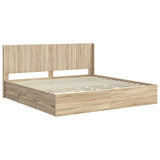Bed Frame with Storage and Headboard Sonoma Oak 200 x 200 cm 3413919