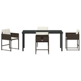 Garden Dining Set 5 pcs Brown Poly Rattan 3380727