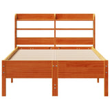 Bed Frame without Mattress Wax Brown 120x190 cm Small Double Solid Wood Pine 3306908