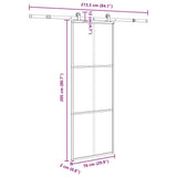 Sliding Door with Hardware Set 76x205 cm ESG Glass&Aluminium 3332818