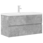 ZNTS 2 Piece Bathroom Furniture Set Concrete Grey Engineered Wood 3324916