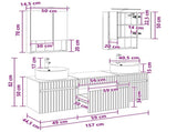 Bathroom Cabinet Set 5 pcs Concrete Grey 50 x 14.5 x 70 cm 3406602