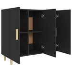 ZNTS Sideboard Black 90x34x80 cm Engineered Wood 812493