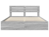 Bed Frame Grey Sonoma 140 x 200 cm Solid Pine Wood 3411412