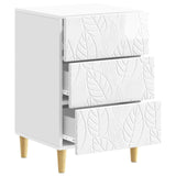 Bedside Table High Gloss White 43 x 39.5 x 66.5 cm 895019