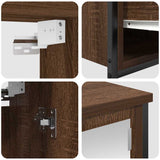 Bathroom Furniture Set with Shelf 5 pcs Brown Oak and Black 3328388