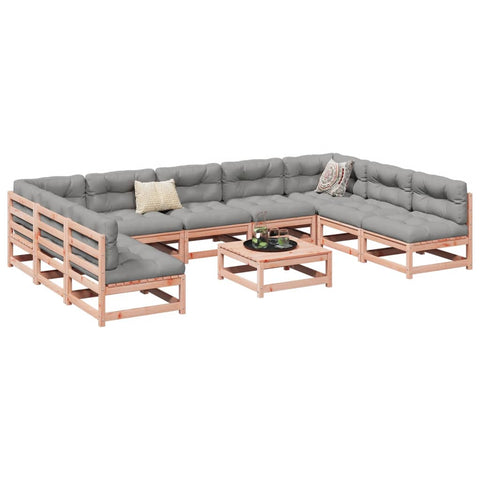 ZNTS 10 Piece Garden Sofa Set Solid Wood Douglas Fir 3299594