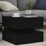 Coffee Table with LED Lights Black Oak 50x50x40 cm 862257