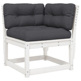 Garden Sofa White Solid pine wood, Polyester Standard Modular 844685