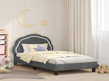 Children's Bed Frame with Headboard Dark Grey 80 x 160 cm 42010902