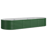Garden Raised Bed Galvanised Steel 224x80x36 cm Green 318918