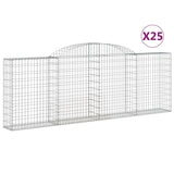 Arched Gabion Baskets 25 pcs 300x30x100/120 cm Galvanised Iron 3146536