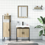 ZNTS 3 Piece Bathroom Cabinet Set Sonoma Oak Engineered Wood 3214345
