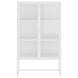 335884 Highboard White 80x35x135 cm Steel and Tempered Glass