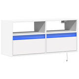 TV Wall Cabinet with LED Lights White 100x31x45 cm 852334