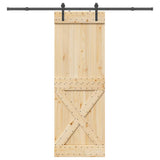 Sliding Door with Hardware Set 80x210 cm Solid Wood Pine 3332755
