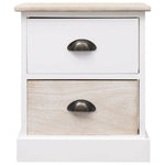 Nightstands 2 pcs White and Natural 38x28x45 cm Paulownia Wood 284057