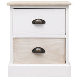 Nightstands 2 pcs White and Natural 38x28x45 cm Paulownia Wood 284057