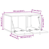 Wall-Mounted TV Cabinet 59.5 x 41 x 30 cm Black Engineered Wood 899186