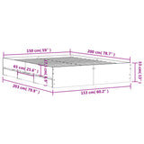 Bed Frame with Drawers without Mattress White 150x200 cm King Size 3207266