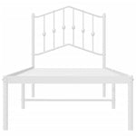 ZNTS Metal Bed Frame without Mattress with Headboard White 75x190cm 373828
