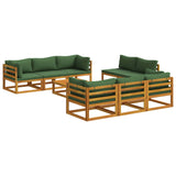 9 Piece Garden Lounge Set Modular Natural Solid Acacia Wood 3417256